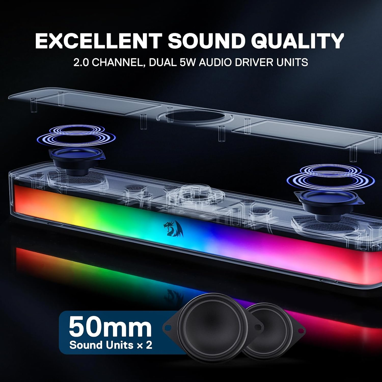 Redragon NEO GS515 RGB Desktop Soundbar Redragon NEO GS515 RGB Desktop Soundbar